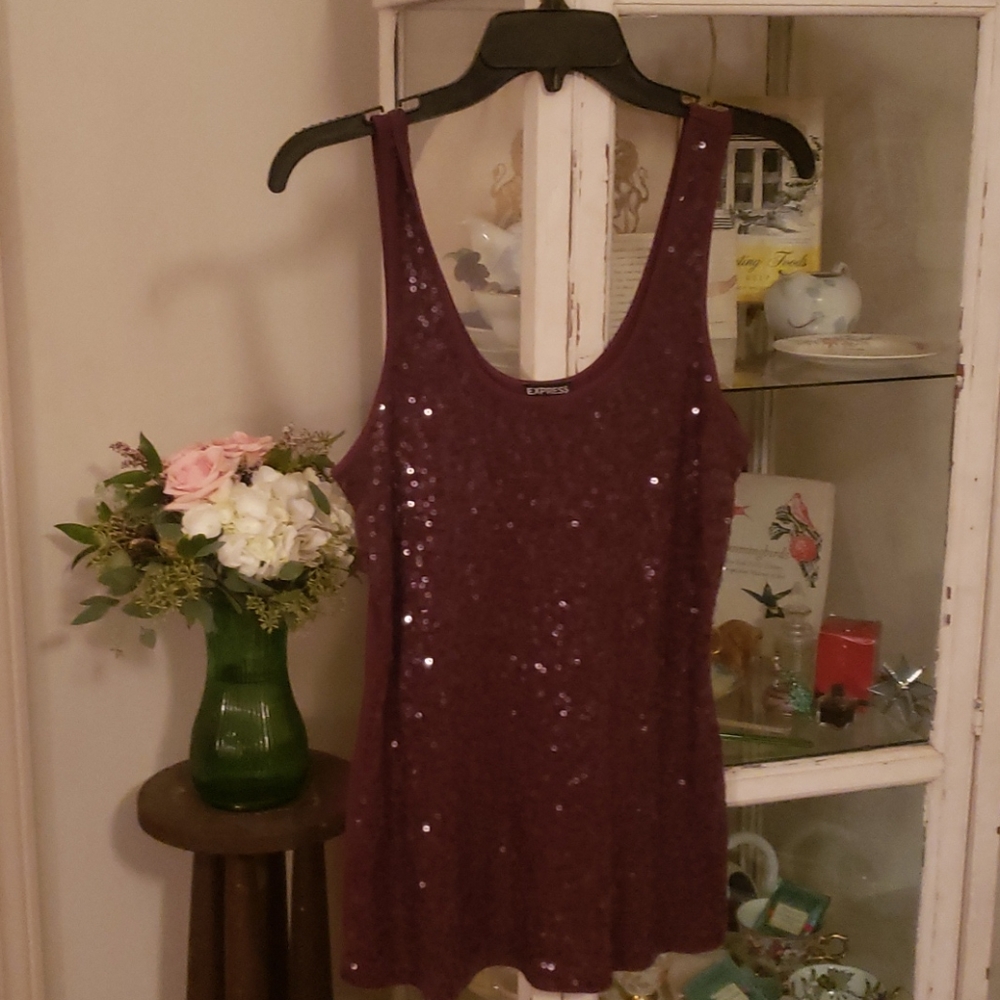 Sequined tank top